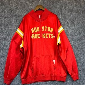 Houston Rockets red and yellow quarter zip sweatshirt #NBA sportswear 3XL Tall